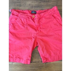 Psycho Bunny Mens Classic Chino Shorts Red Size 34 Bunny Logo Twill Adjustable